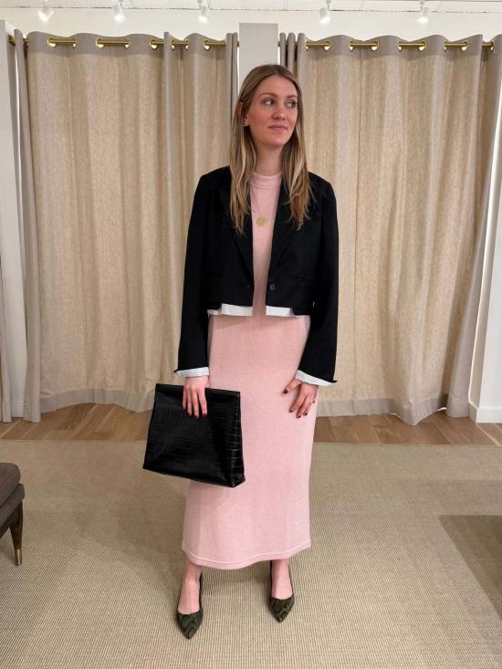  사 수 파이 롱 원피스 사수피 롱 티셔츠 드레스 빈티지 핑크 - SA SU PHI