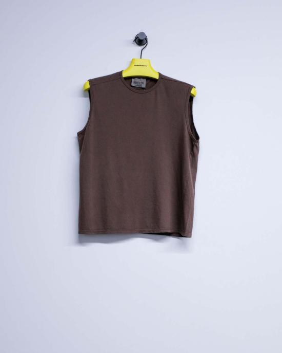  가브리엘라 콜 가먼츠 민소매 티셔츠 33번 브라운 오가닉 코튼 민소매 티셔츠 - GABRIELA COLL GARMENTS