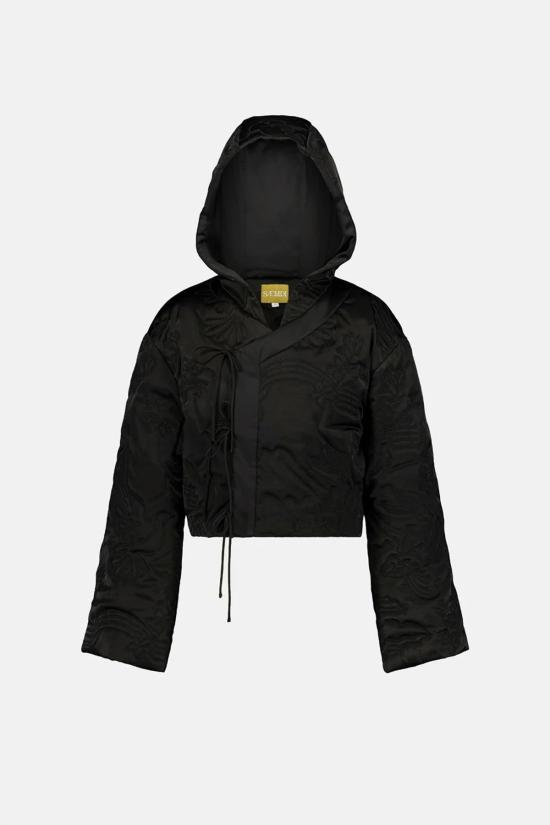  샘디 봄버 자켓 사엠디 자수 재킷 블랙