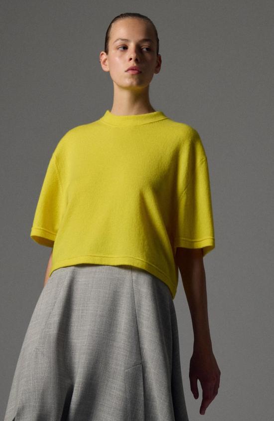  사 수 파이 반팔 티셔츠 사수피 크롭 캐시미어 티셔츠 - SA SU PHI