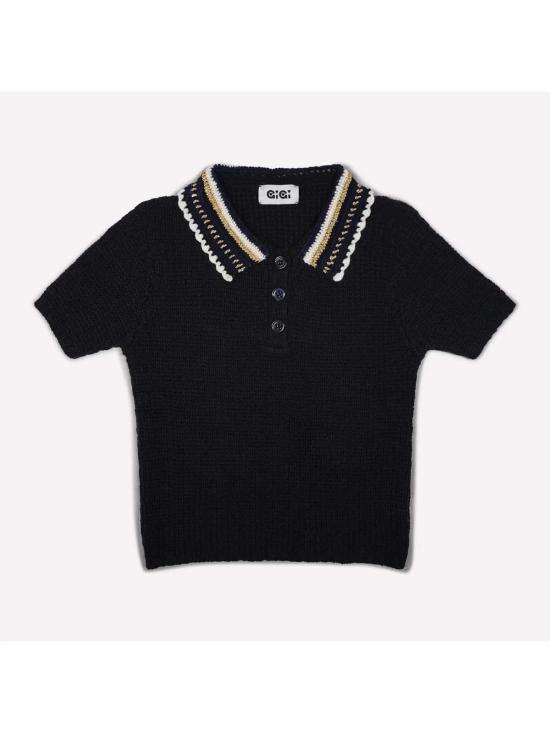  Gigi 반팔 티셔츠 지지 크로셰 폴로 탑 - OTHER BRANDS