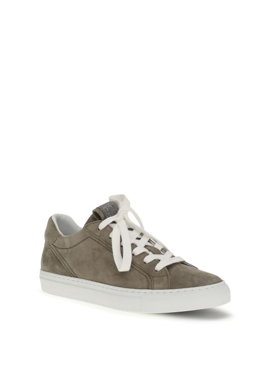 26SS 브루넬로 쿠치넬리 프레셔스 루프 스웨이드 스니커즈 MZSFG2525 C8850 GREY - BRUNELLO CUCINELLI