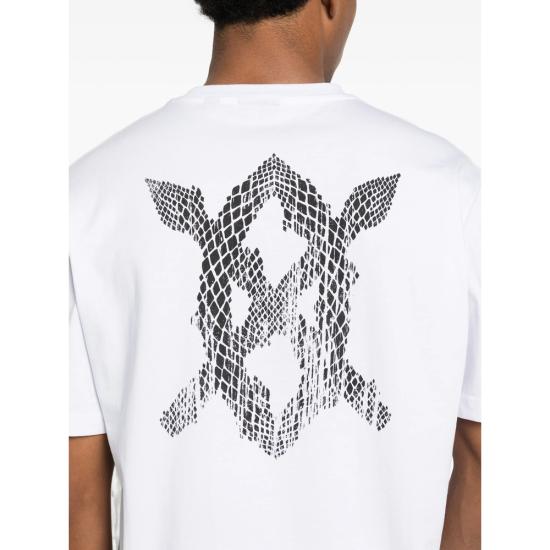 26SS 데일리 페이퍼 반팔 티셔츠 2610008 SNAKE SHIE WHITE WHITE BLACK - DAILY PAPER