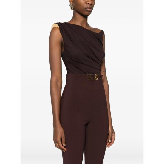 26SS 엘리자베타프랜치 블라우스 BO01361E2 EV9 BROWN BLACK - ELISABETTA FRANCHI