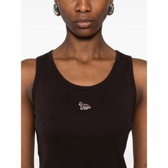 26SS 메종키츠네 베이비 폭스 립드 탱크탑 MW00121KA0033 GANAC BROWN - MAISON KITSUNE