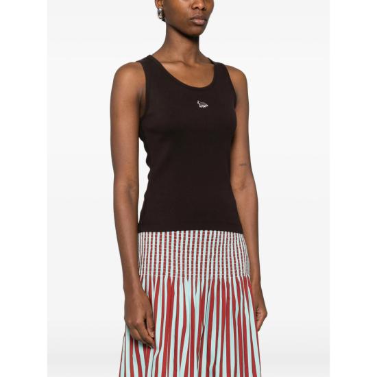 26SS 메종키츠네 베이비 폭스 립드 탱크탑 MW00121KA0033 GANAC BROWN - MAISON KITSUNE