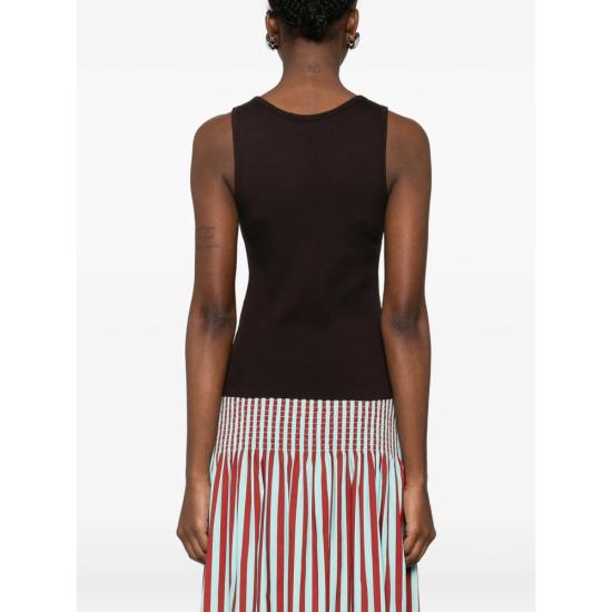 26SS 메종키츠네 베이비 폭스 립드 탱크탑 MW00121KA0033 GANAC BROWN - MAISON KITSUNE