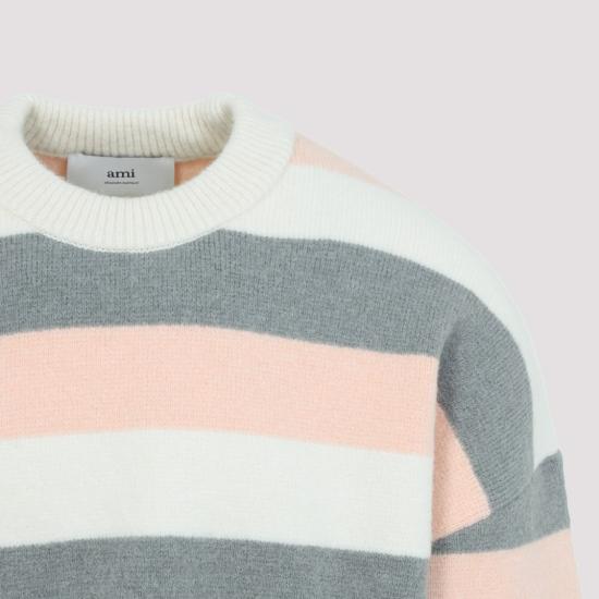 26SS 아미 알파카 스트라이프 크루넥 스웨터 UKS841 KN0126 Multicolor - AMI