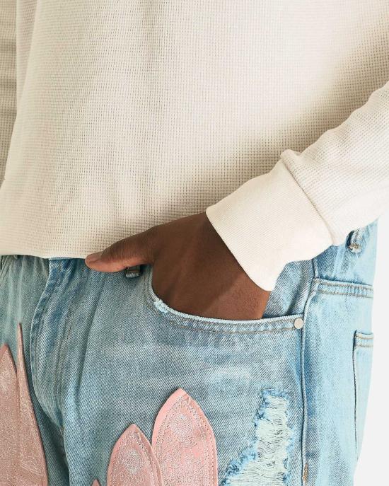  후 디싸이즈 워 데님 팬츠 누가 전쟁을 결정하는가 부활절 핑크  진 - WHO DECIDES WAR