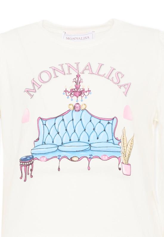 25FW [키즈] 모나리자 티셔츠 11F622 6202 0001 IVORY - MONNALISA