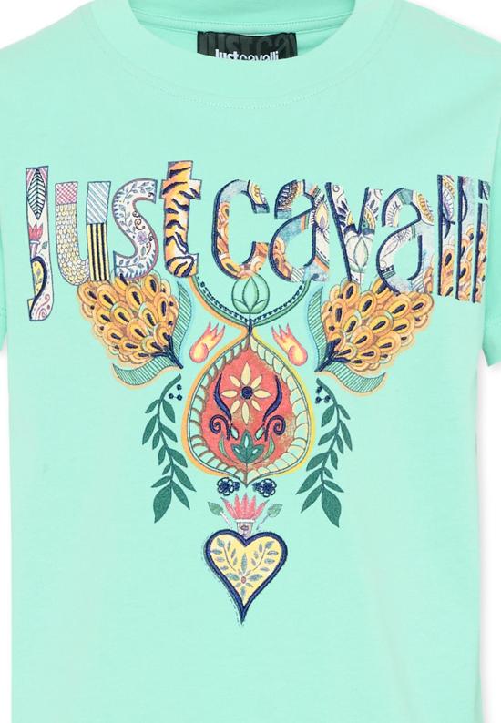 26SS [키즈] Just cavalli kids 티셔츠 JBP26066TS GREEN OCEAN WAVE LIGHT BLUE - OTHER BRANDS