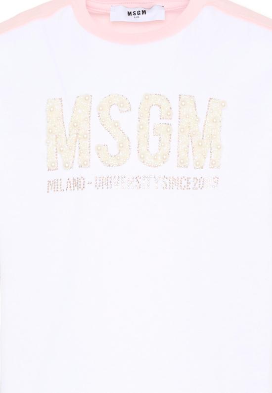 26SS [키즈] 엠에스지엠 티셔츠 S6MSJGTH033 001 78 WHITE - MSGM