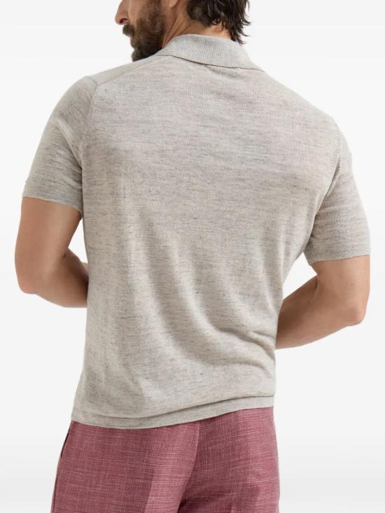 26SS 브루넬로 쿠치넬리 린넨 코튼 니트 폴로 셔츠 M2L00315 C7950 SPAGO - BRUNELLO CUCINELLI