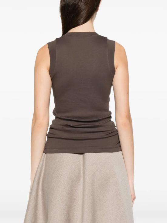 26SS 브루넬로 쿠치넬리 민소매 티셔츠 M0TC8EL672 C8589 DARK BROWN - BRUNELLO CUCINELLI