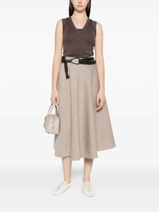 26SS 브루넬로 쿠치넬리 민소매 티셔츠 M0TC8EL672 C8589 DARK BROWN - BRUNELLO CUCINELLI