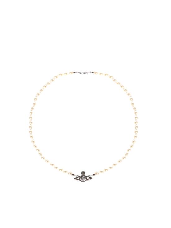 25FW 비비안웨스트우드 목걸이/팬던트 63010100 02P104P104 PLATINUM CREAM Pearl CRYST - VIVIENNE WESTWOOD