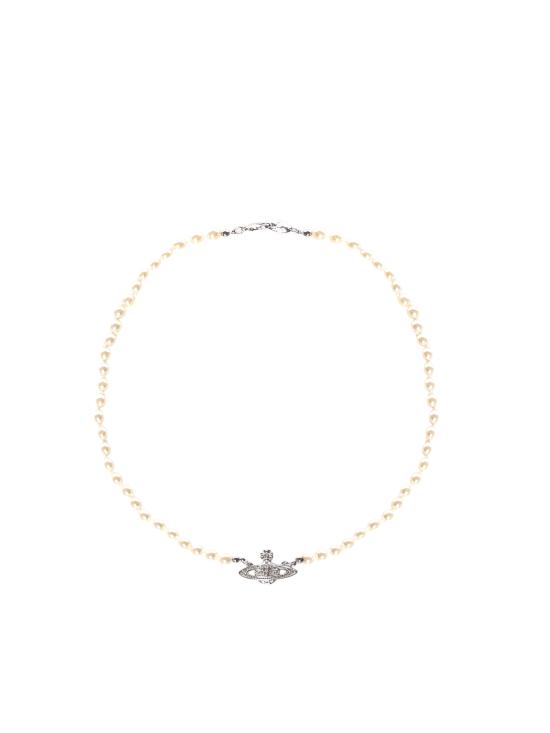 25FW 비비안웨스트우드 목걸이/팬던트 63010100 02P104P104 PLATINUM CREAM Pearl CRYST