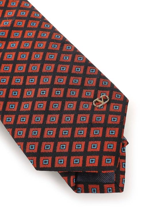 26SS 발렌티노 가라바니 넥타이 8Y2EV194 ZPH9XE Black Orange Light Blue Gol - VALENTINO GARAVANI