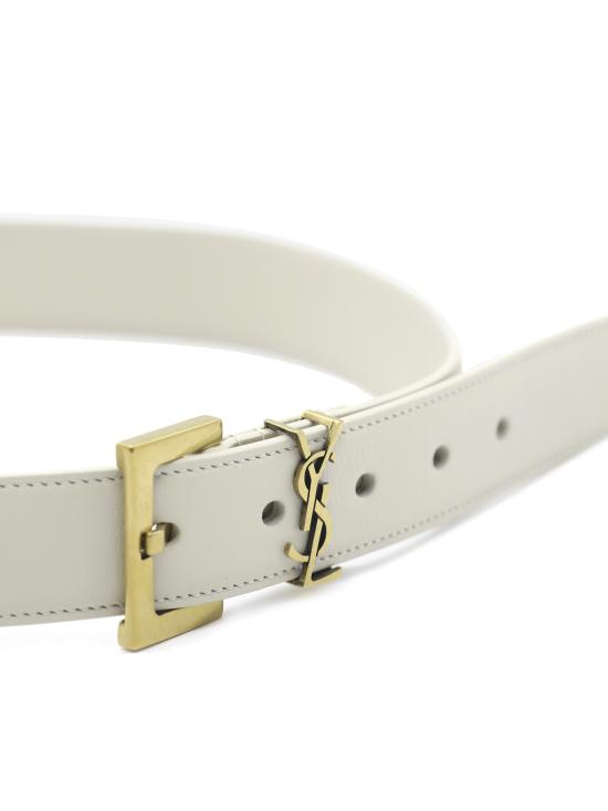 26SS 생로랑 레귤러 벨트 634437 BOO0W9207 White - SAINT LAURENT