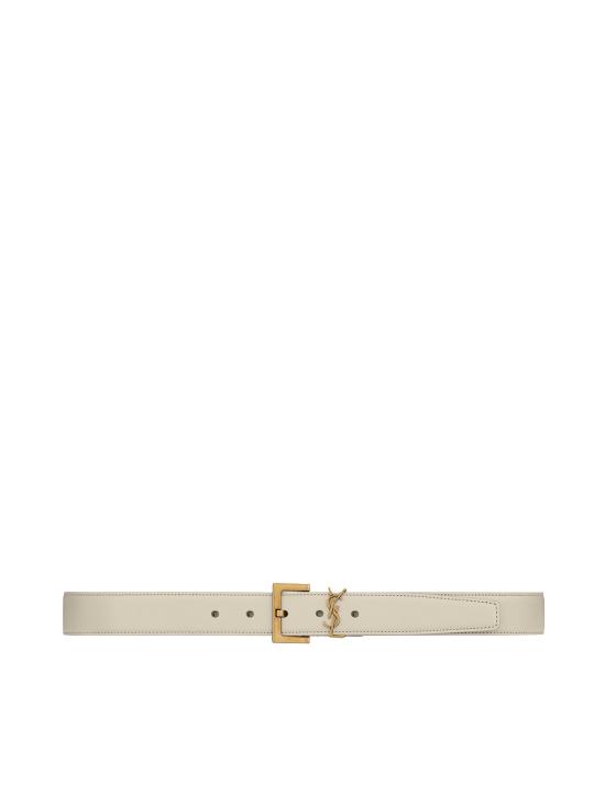 26SS 생로랑 레귤러 벨트 634437 BOO0W9207 White - SAINT LAURENT