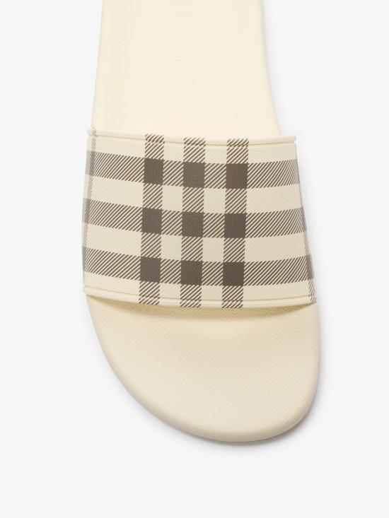 26SS 버버리 체크 슬라이드 8119283 B2529 White - BURBERRY