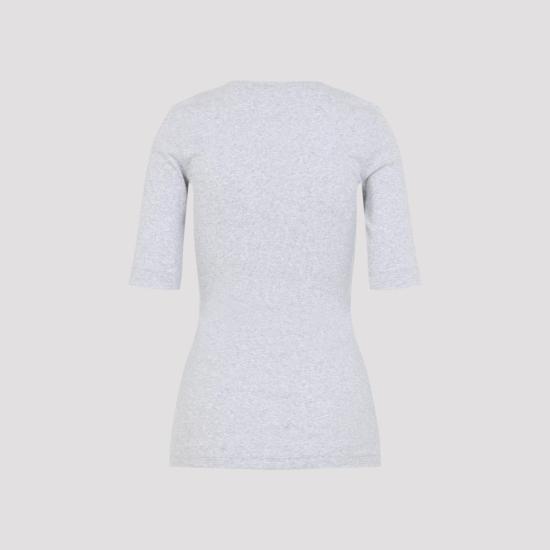 26SS 브루넬로 쿠치넬리 코튼 브이넥 티셔츠 M0TC8EL692 Silver - BRUNELLO CUCINELLI