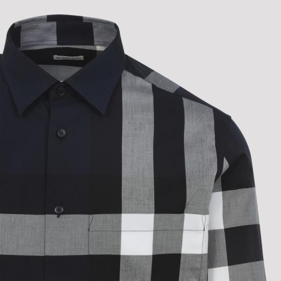 26SS 버버리 체크 코튼 셔츠 8073216 Blue - BURBERRY