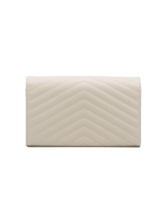 26SS 생로랑 레더 카산드라 체인 월렛 377828 BOW019207 White - SAINT LAURENT