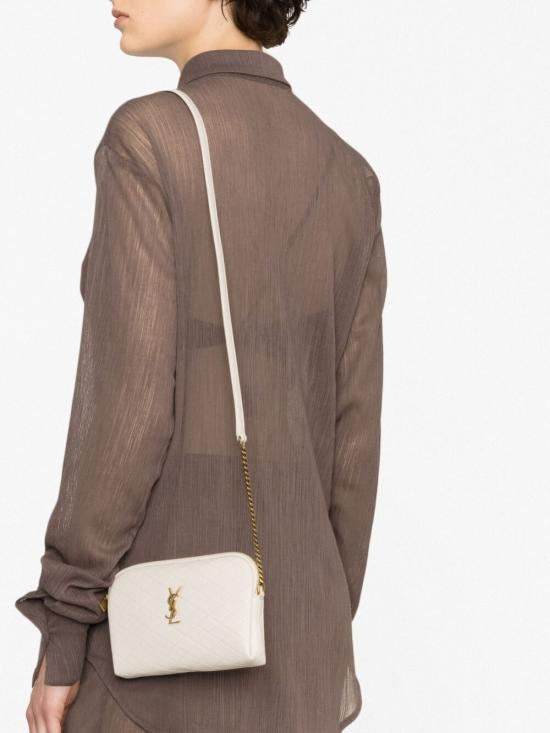 26SS 생로랑 퀼티드 램스킨 가비 지퍼 파우치 733667 1EL079207 Beige - SAINT LAURENT