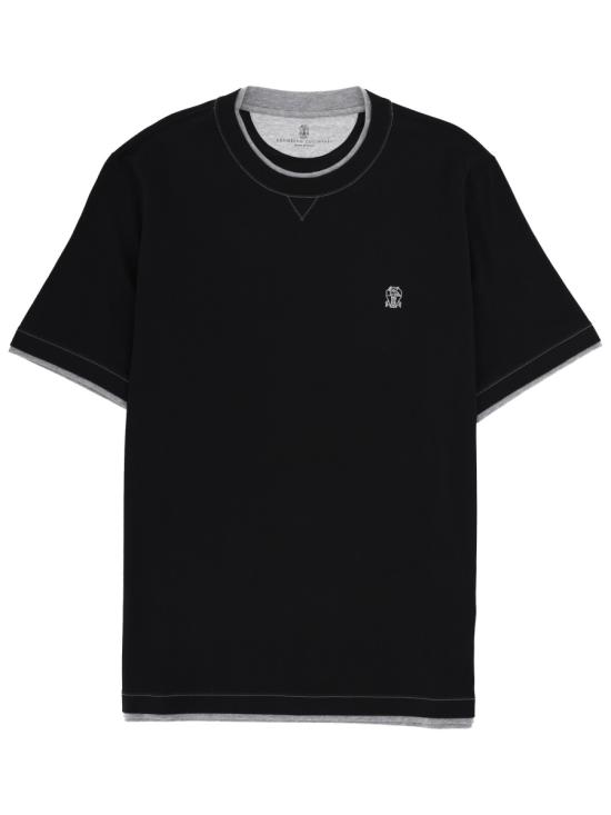 26SS 브루넬로 쿠치넬리 반팔 티셔츠 M0B137451G CCB75 BLACK