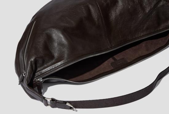 26SS 르메르 숄더백 대형 화살통 클립 백 - 그레인드 버팔로 가죽 BG0197 LL0171 다크 브라운 - LEMAIRE