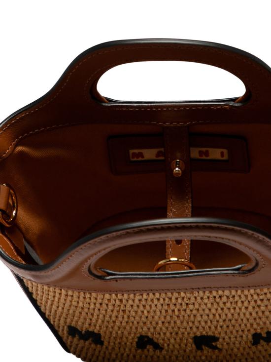 26SS 마르니 레더 & 라피아 트로피컬리아 마이크로백 BMMP0067Q0P386000M50 Brown - MARNI