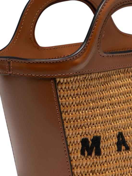 26SS 마르니 레더 & 라피아 트로피컬리아 마이크로백 BMMP0067Q0P386000M50 Brown - MARNI