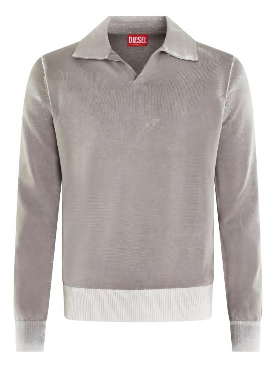 25FW 디젤 k 로렌조 리버스 프린트 폴로 니트 A148490BEAR 91L MOURNGDOVE - DIESEL