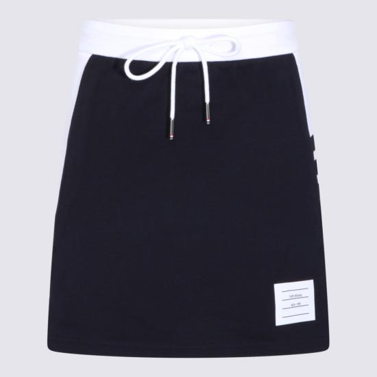26SS 톰브라운 클래식 4바 저지 미니 스커트 FJK130A03037415 Blue - THOM BROWNE