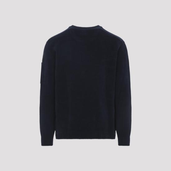 26SS 씨피 컴퍼니 코튼 셔닐 렌즈 스웨터 20CMKN091A 005687G Blue - C.P. COMPANY