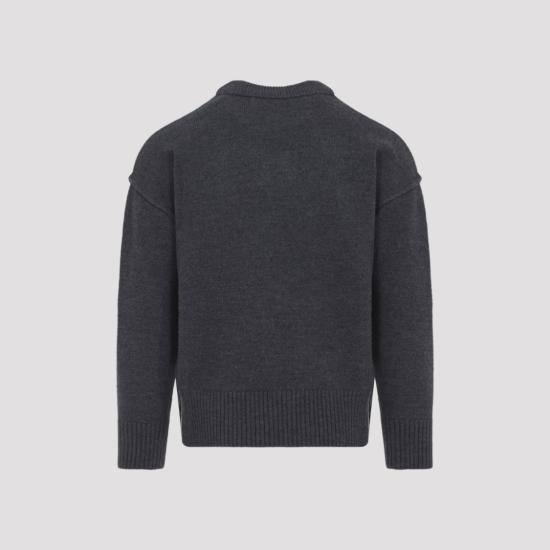 26SS 아미 빅 하트 울 크루넥 스웨터 UKS838 018 Grey - AMI