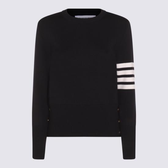 26SS 톰브라운 울 밀라노 스티치 클래식 4바 풀오버 니트 FKA239A00014415 Blue - THOM BROWNE