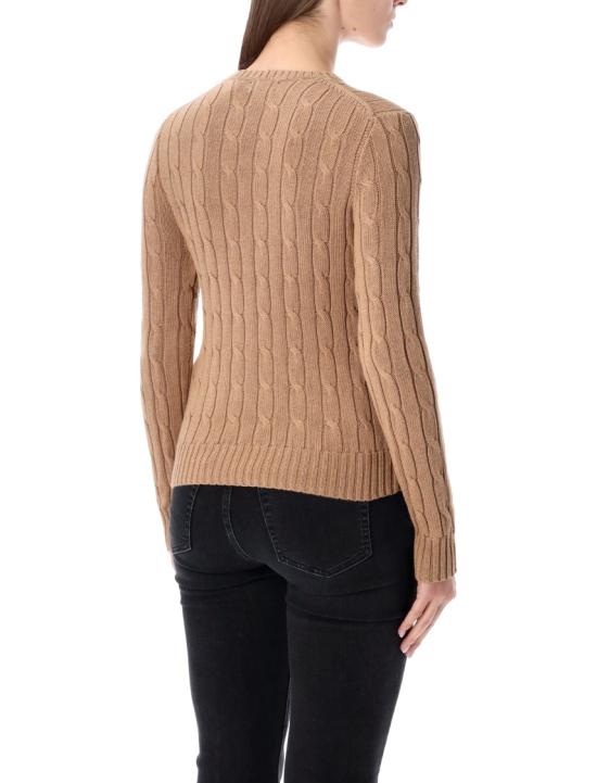 26SS 폴로 랄프로렌 폴로 자수 케이블 니트 스웨터  211971795 Brown - POLO RALPH LAUREN