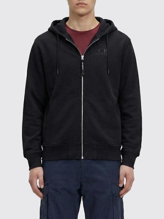 26SS 씨피 컴퍼니 다이애그널 레이즈드 플리스 집 후드 스웨트셔츠 20CMSS025A005086W 888 Blue