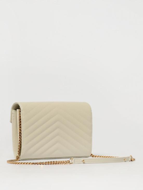 26SS 생로랑 레더 카산드라 체인 월렛 377828BOW01 9207 Yellow Cream - SAINT LAURENT