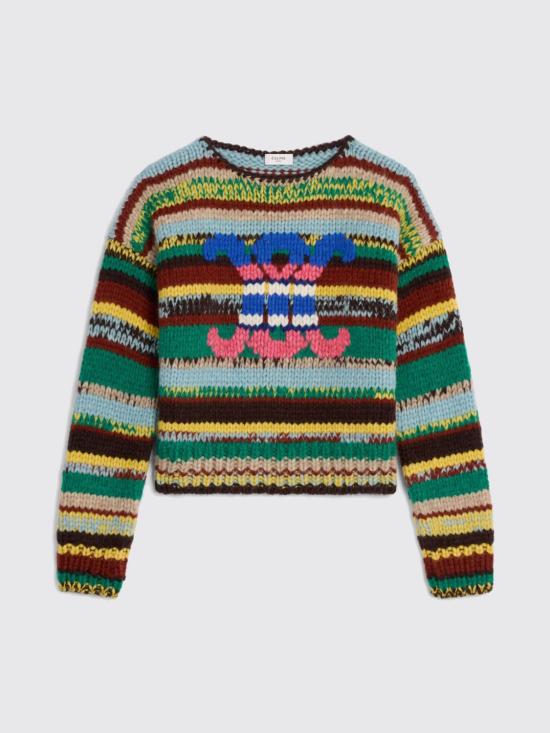 26SS 셀린느 물리네 알파카 & 울 크루넥 스웨터 RY0PR2V08 31GM Multicolor