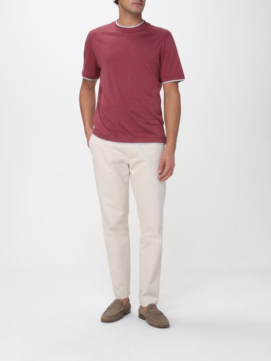 26SS 브루넬로 쿠치넬리 반팔 티셔츠 MR8337427 CMK02 Red - BRUNELLO CUCINELLI