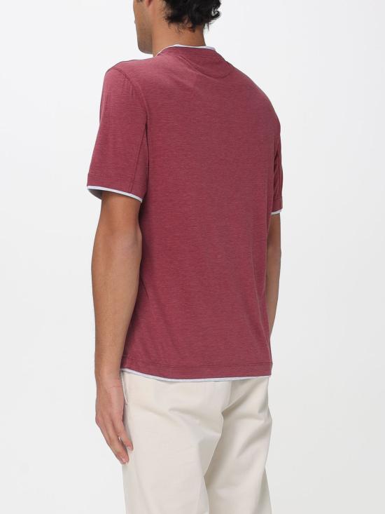 26SS 브루넬로 쿠치넬리 반팔 티셔츠 MR8337427 CMK02 Red - BRUNELLO CUCINELLI