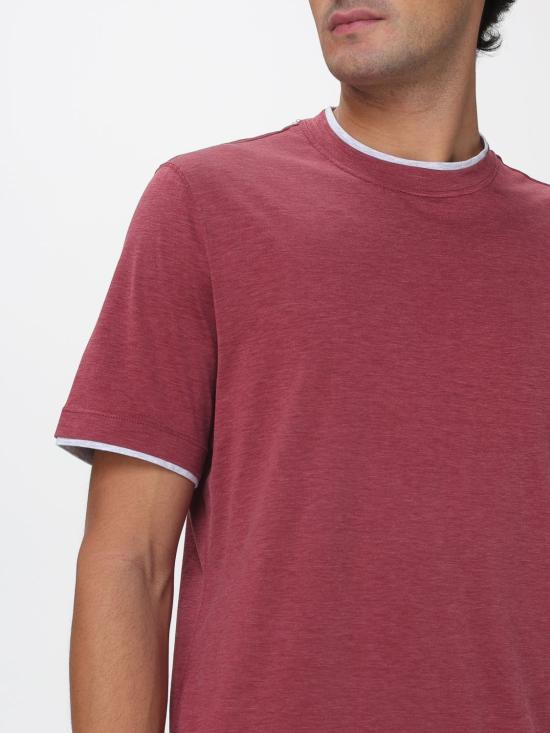 26SS 브루넬로 쿠치넬리 반팔 티셔츠 MR8337427 CMK02 Red - BRUNELLO CUCINELLI