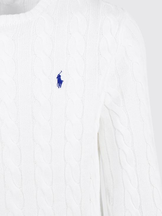 26SS 폴로 랄프로렌 로고 자수 케이블 니트 스웨터 710775885 033 White - POLO RALPH LAUREN