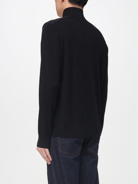 26SS 버버리 체크 트리밍 울 하프 지퍼 스웨터 8119436 Black - BURBERRY