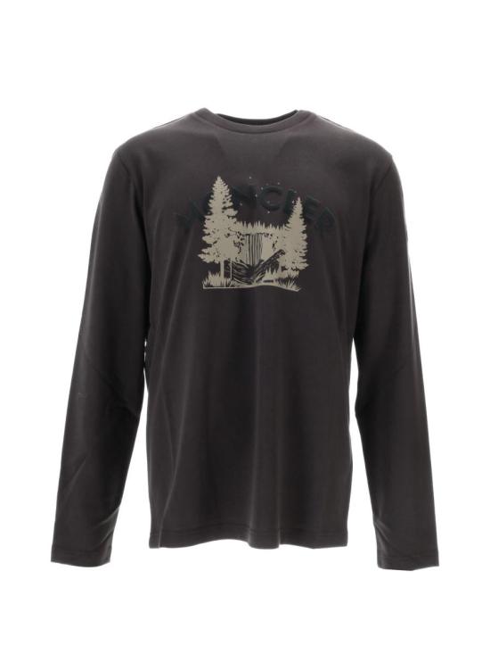 25FW 몽클레어 긴팔 티셔츠 K20918D0001689AZ9 998 CHARCOAL Grey