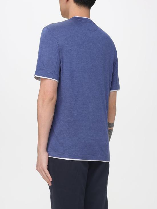 26SS 브루넬로 쿠치넬리 반팔 티셔츠 MR8337427 CTA27 Blue - BRUNELLO CUCINELLI