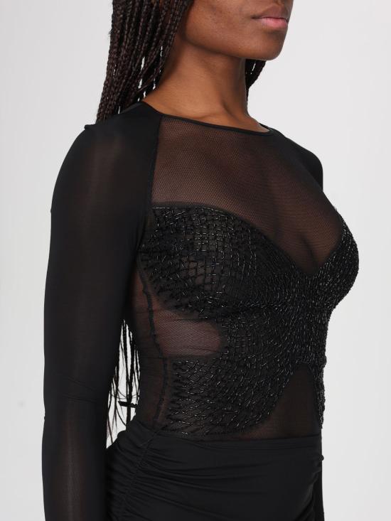 26SS 엘리자베타프랜치 바디수트 티셔츠 BO01061E2 110 Black - ELISABETTA FRANCHI